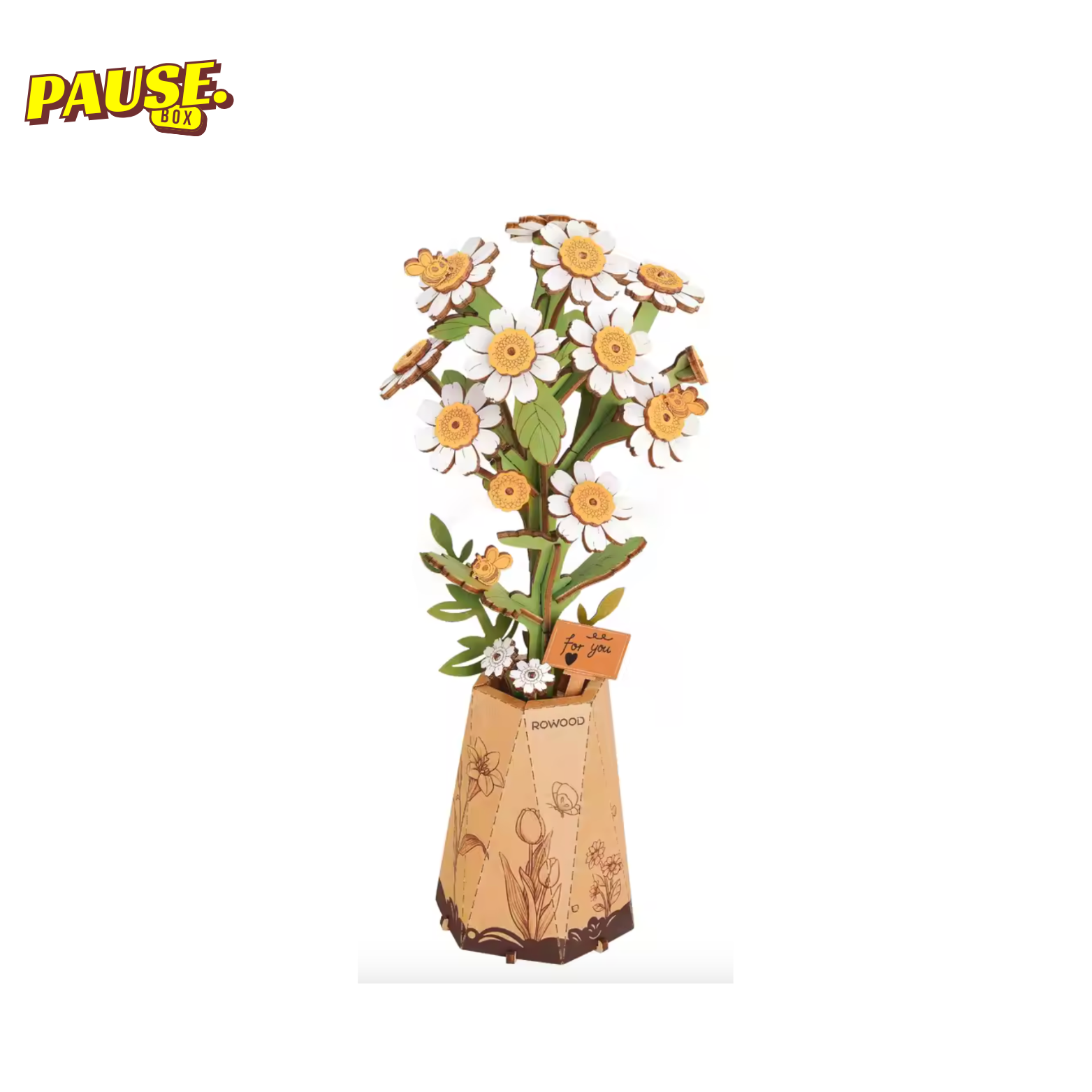 Bouquet de Fleurs en bois 3D